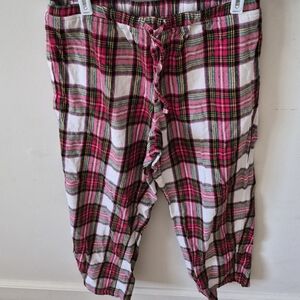 Hanna Andersson Men's Plaid Pajama Bottoms in Red and White